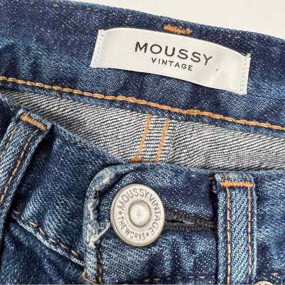 Moussy Vintage Sz 24 Womens MV Glendele Raw Hem Cropped Jeans - Picture 10 of 16
